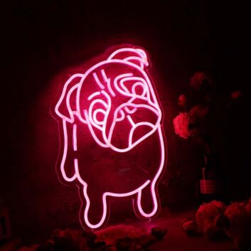 Cute French Bulldog Red Neon Sign
