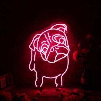 Cute French Bulldog Red Neon Sign