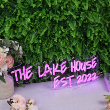 The Lake House EST 2022 Pink Neon Sign