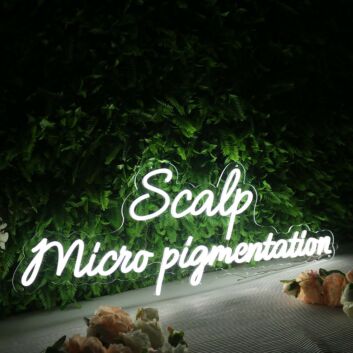 Scalp Micro Pigmentation White Neon Sign