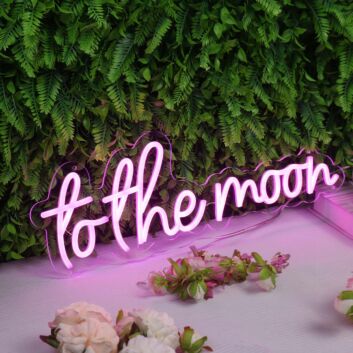 To The Moon Pink LED Neon Sign