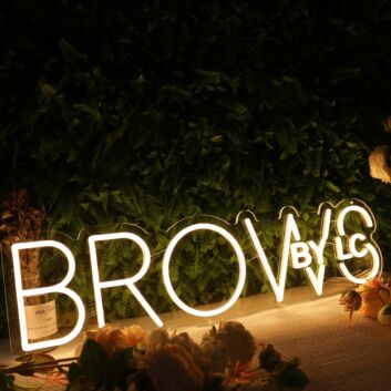 Brows By LC Yellow Neon Sign