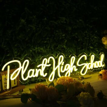 Plant High School Yellow Neon Sign