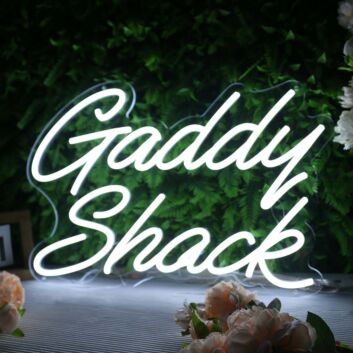 Gaddy Shack White Neon Sign