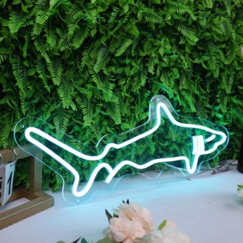 Right-Facing Shark Outline LED Neon Sign