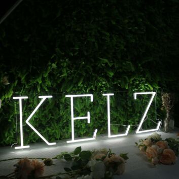 KELZ White Neon Sign