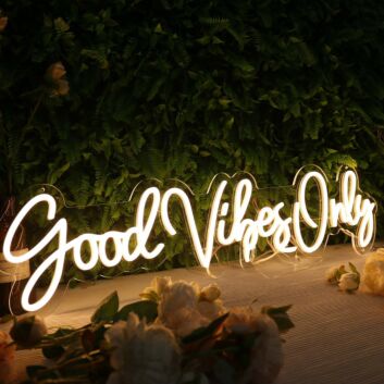 Good Vibes Only LED Yellow Neon Sign