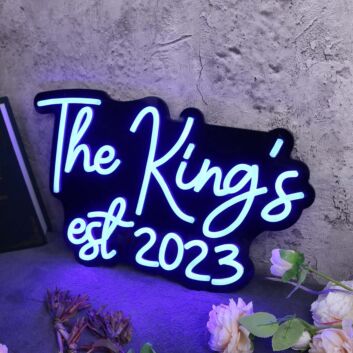 The Kings EST 2023 Blue Neon Sign