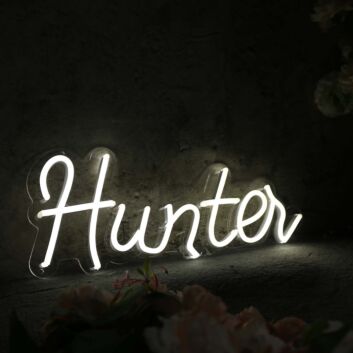 Hunter White Neon Sign