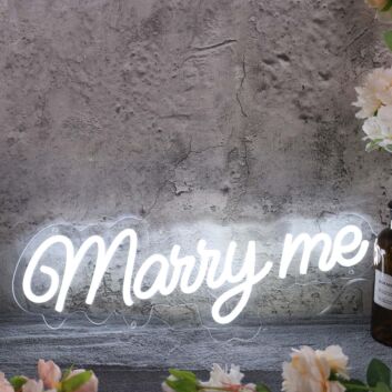 Marry Me White LED Neon Sign