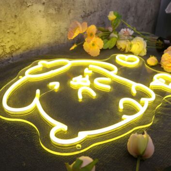 Pom Pom Purin Yellow Neon Sign