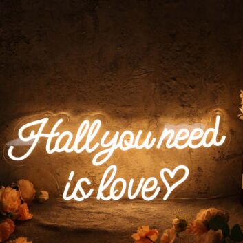 Hall You Need Is Love Yellow Neon Sign