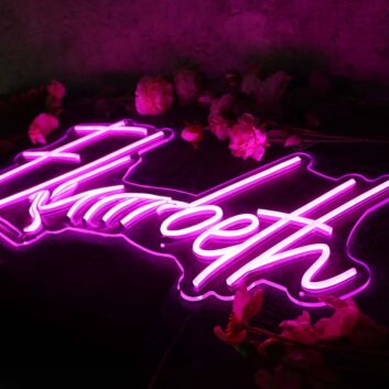 Elizabeth Purple Neon Sign