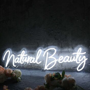 Natural Beauty White Neon Sign