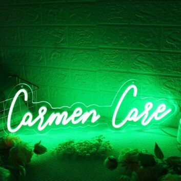 Carmen Care Green Neon Sign