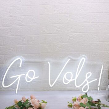 Go Vols White LED Neon Sign