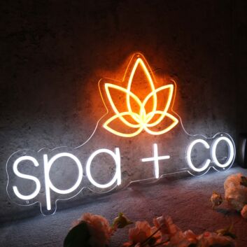Spa Co With Lotus Custom Neon Sign