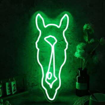 Aesthetic Horse Head Green Neon Sign