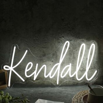 Kendall White LED Neon Sign
