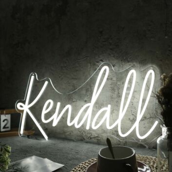 Kendall White LED Neon Sign