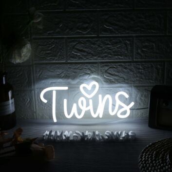 Twins White Neon Sign