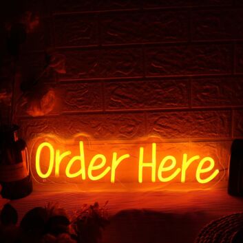 Order Here Orange Neon Sign