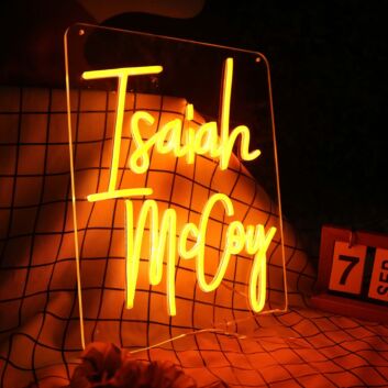 Isaiah Mccoy Orange Neon Sign