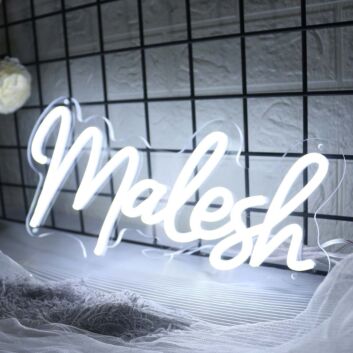 Malesh White Neon Sign