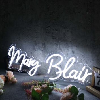 Mary Blair White Neon Sign