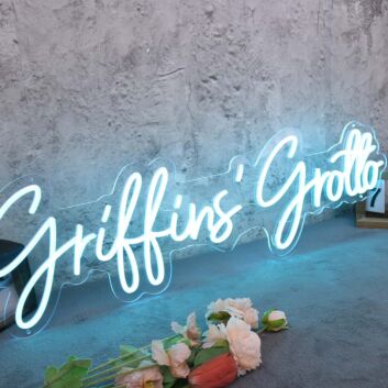 Griffins Grotto Blue Neon Sign