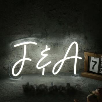 F And A White Neon Sign