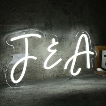F And A White Neon Sign