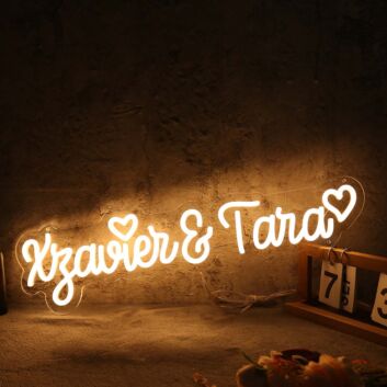 Xyavier And Tara Yellow Neon Sign