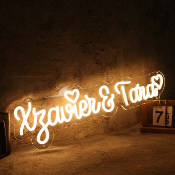 Xyavier And Tara Yellow Neon Sign