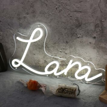 Lara White Neon Sign