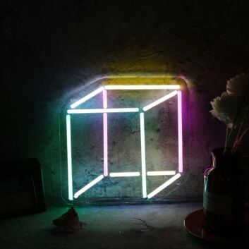 Colorful Cube Neon Sign