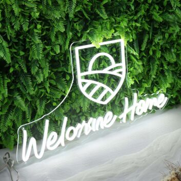 Welcome Home White LED Neon Sign