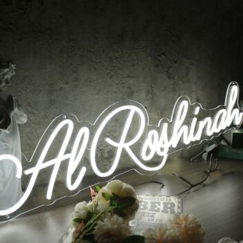 Al Roshinah White Neon Sign