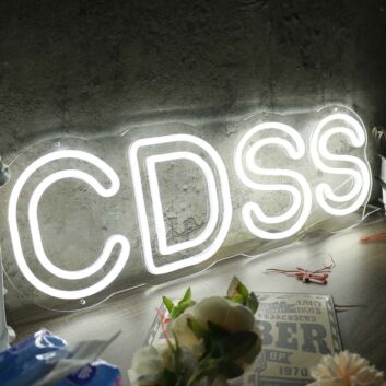 CDSS White Neon Sign