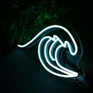 Sea Waves White Neon Sign