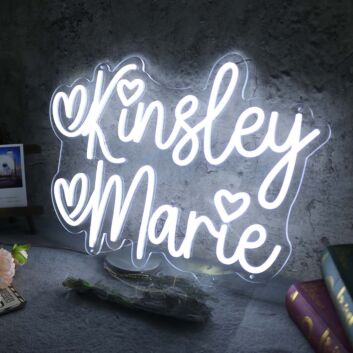 Kinsley Marie White Neon Sign