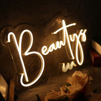 Beautys Yellow LED Neon Sign
