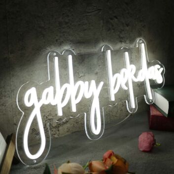 Gabby Bekdas White LED Neon Sign