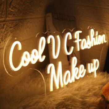 Cool VC Fashion Make Up Yellow Neon Sign