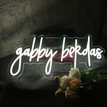 Gabby Bekdas White Neon Sign