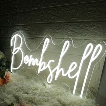 Bombshell White Neon Sign