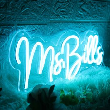 Ms Bills Blue Neon Sign