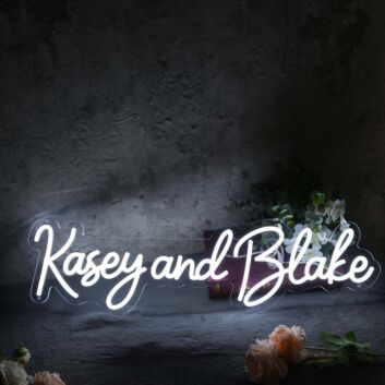 Kasey And Blake White Neon Sign