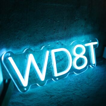 WD8T Blue Neon Sign