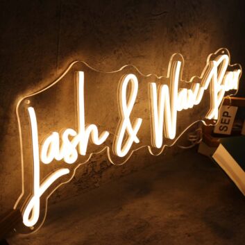 Lash And Wax Bar Yellow Neon Sign